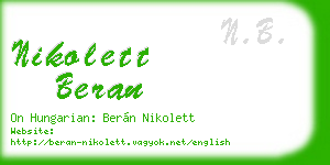 nikolett beran business card